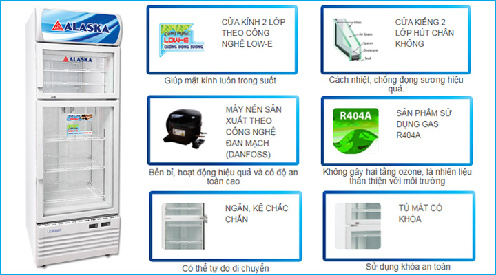 Tủ đông mát Alaska LC-833CF 425L