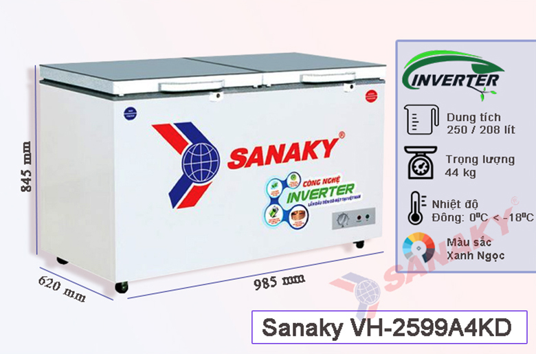Tủ đông Sanaky Inverter 235 lít VH-2899A3
