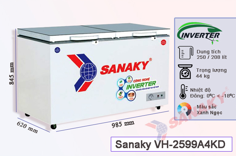 Tủ đông Sanaky 208 lít VH2599A4KD