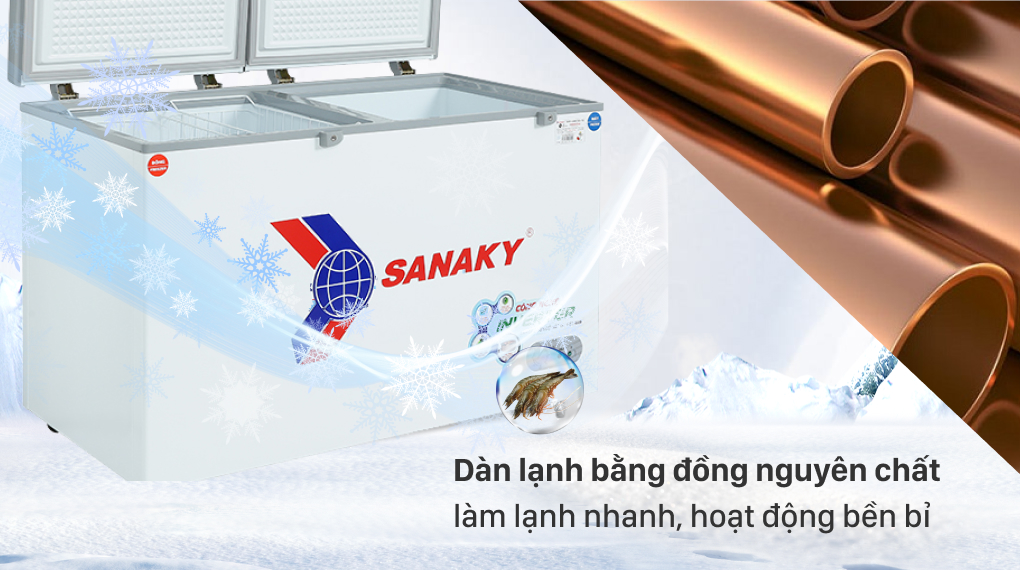 Tủ đông Sanaky inverter 365 lít VH-5699W3 giá rẻ
