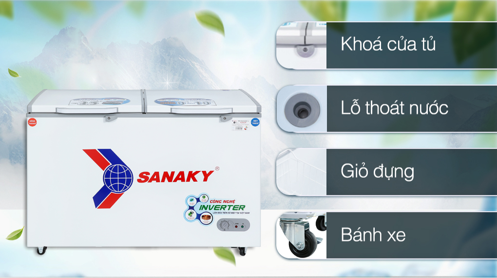 Tủ đông Sanaky inverter 365 lít VH-5699W3 giá rẻ