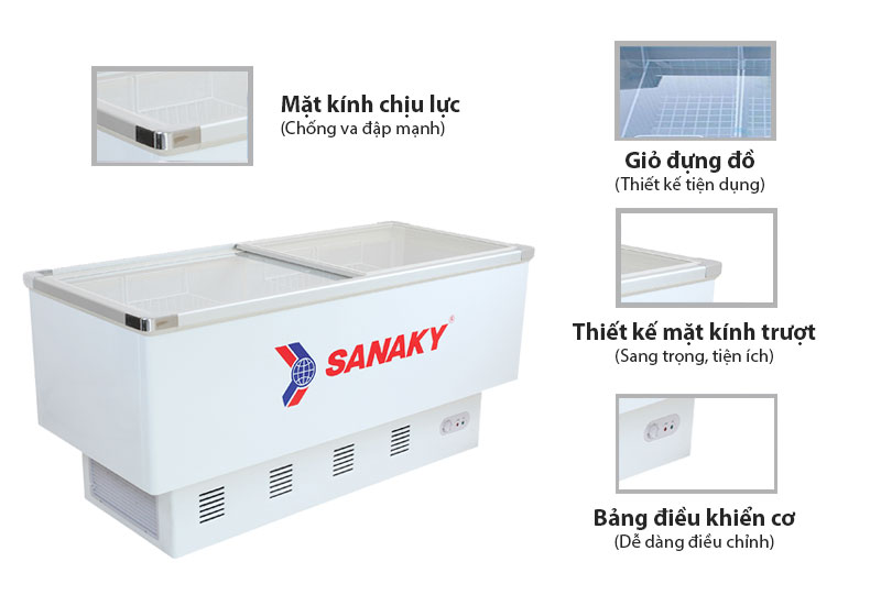 Tủ đông siêu thị Sanaky 516 lít VH-999K 