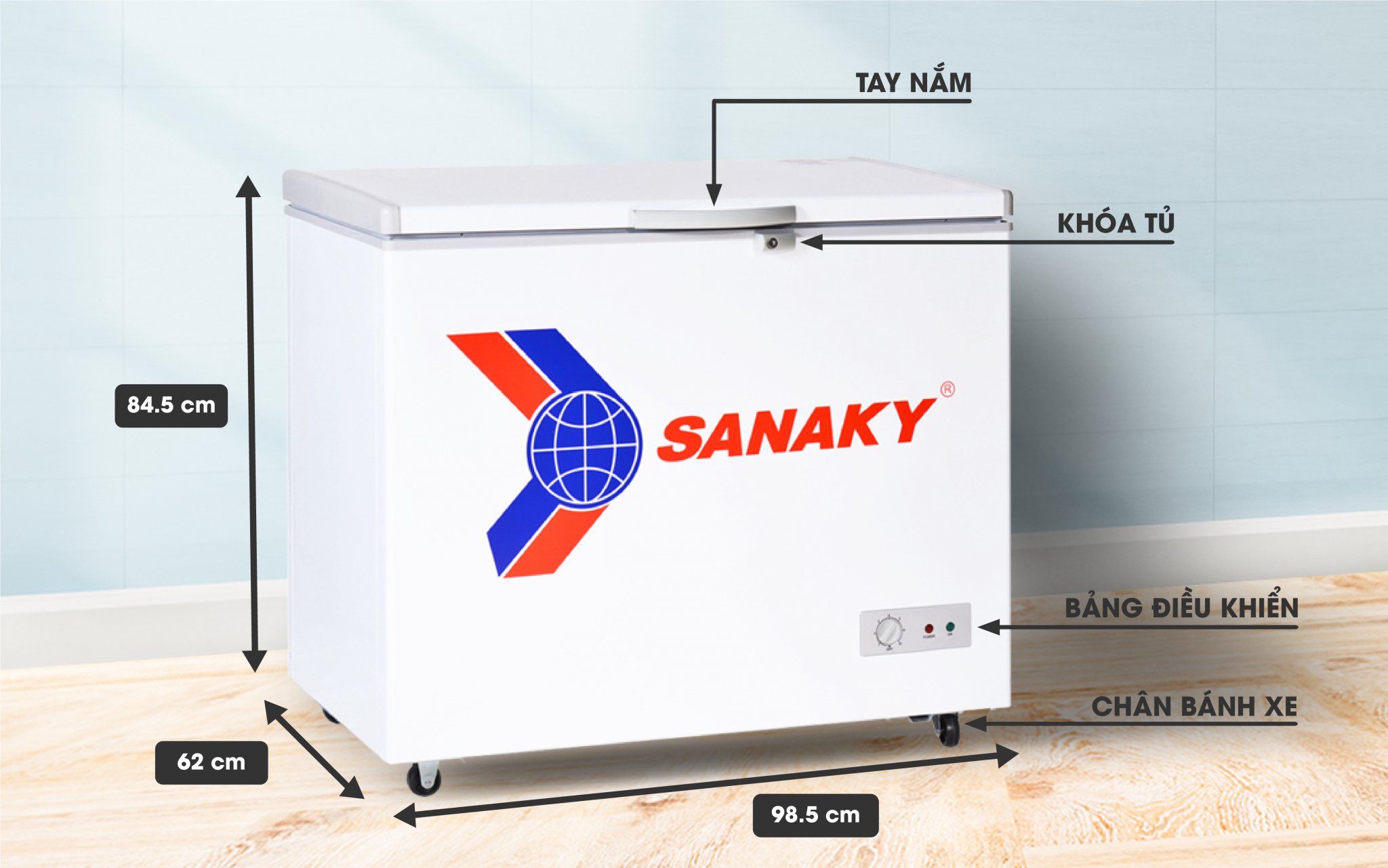 Tủ Đông Sanaky VH-255HY2 208 lít