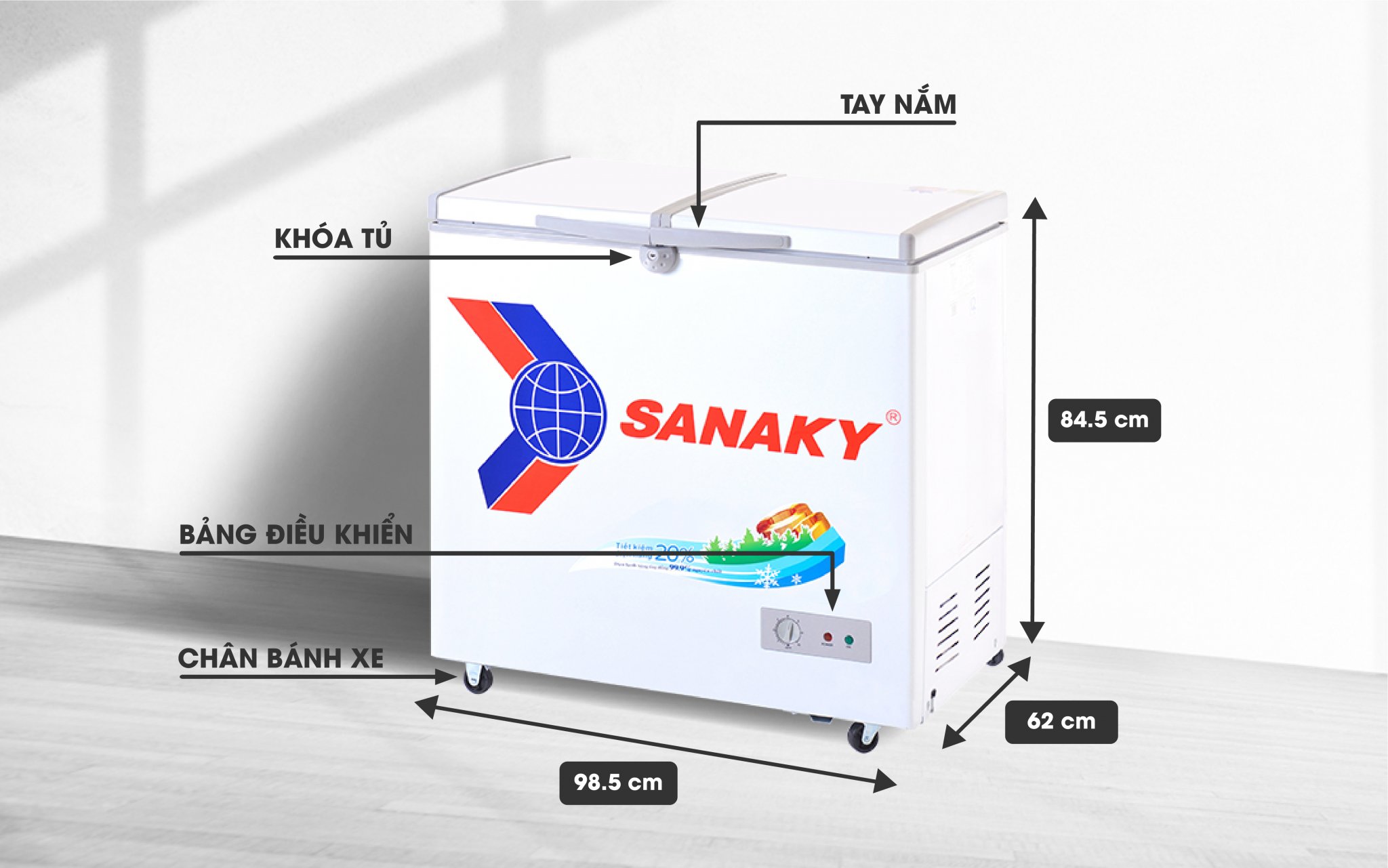 Tủ đông Sanaky 250 lít VH-2599A1 giá rẻ