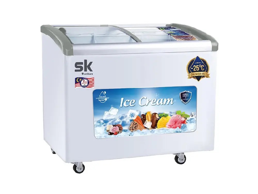 Tủ kem kính lùa Sumikura 300 lít dàn đồng SKFS-300C.FS