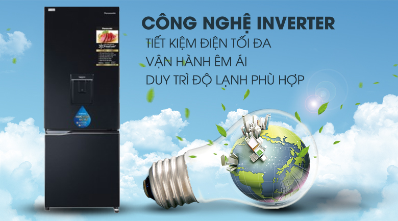 Tủ lạnh Panasonic Inverter 290 lít NR-BV320WKVN 2 cánh