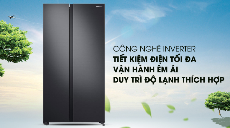 Tủ lạnh SBS Samsung Inverter 647 lít RS62R5001B4/SV 2 cánh