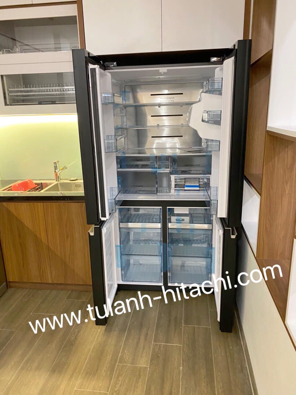 Tủ lạnh 4 cánh Hitachi inverter 569 lít R-WB640VGV0 GBK chính hãng