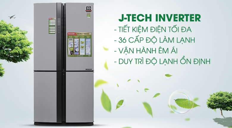 Tủ lạnh Sharp Inverter 605 lít SJ-FX680V-ST 4 cánh