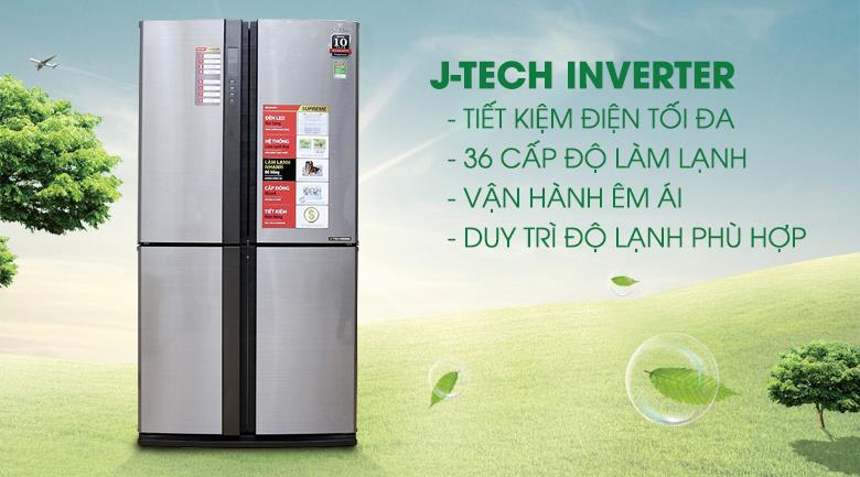 Tủ lạnh 4 cánh Sharp SJ-FX630V-ST - 626 Lít