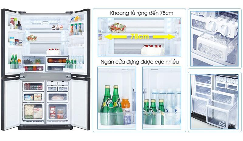 Tủ lạnh 4 cánh Sharp SJ-FX688VG-RD - 678 Lít Inverter