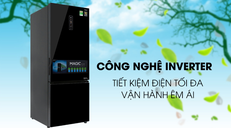 Tủ lạnh Aqua Inverter 324 lít AQR-IG378EB(GB)
