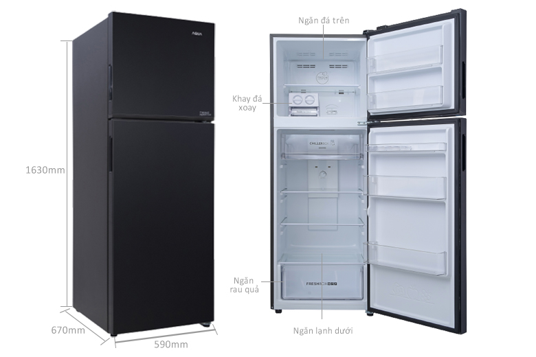 Tủ lạnh 2 cánh Aqua inverter 333 lít AQR-T352FA(FB) giá rẻ