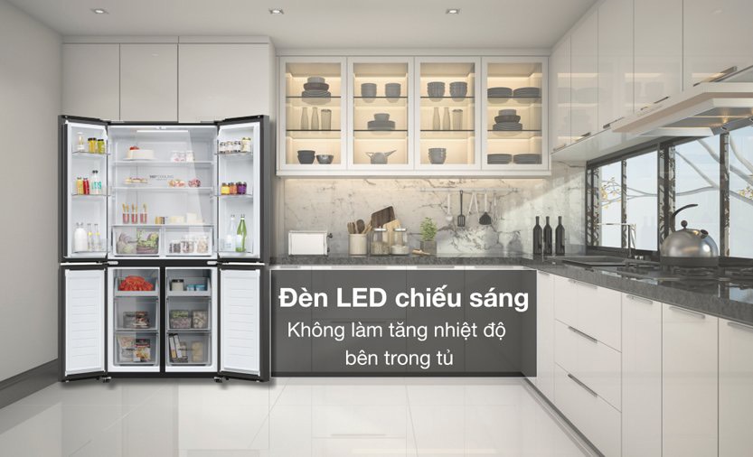 [2024] Tủ lạnh Aqua 4 cánh inverter 469 lít AQR-M560XA(GL)