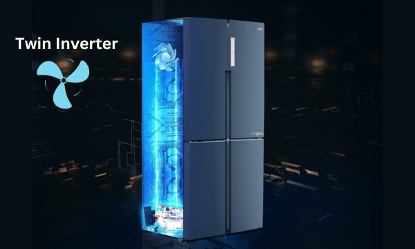 Tủ lạnh 4 cánh Aqua inverter 456 lít AQR-M530EM(SLB) 2023