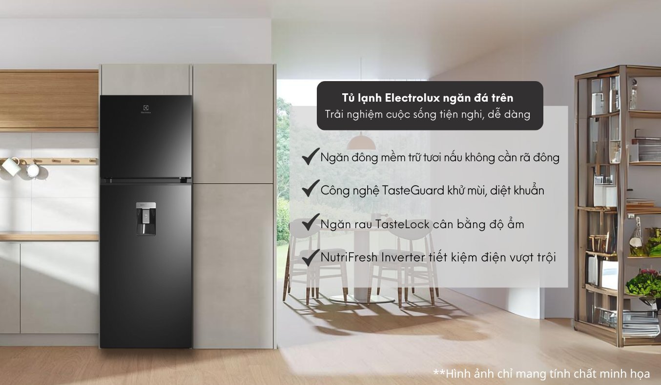 [2024] Tủ lạnh Electrolux inverter 341 lít ETB3740M-H có đông mềm