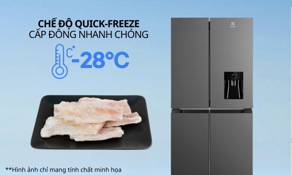 [2024] Tủ lạnh Electrolux 4 cánh inverter 492 lít EQE4960A-B