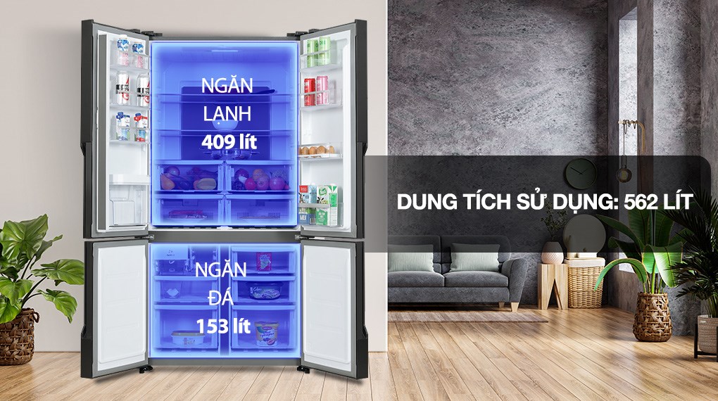 Tủ lạnh Electrolux inverter 562 lít EQE5660A-B 2023
