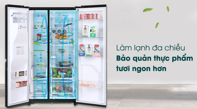 Tủ lạnh Side by Side LG 635 lít Inverter GR-D257MC làm lạnh đa chiều