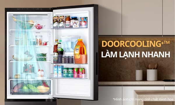 Tủ lạnh LG ngăn đá dưới inverter màu đen 335L LBB33BLM