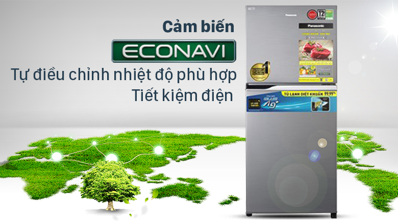 Tủ Lạnh Panasonic NR-TV261APSV 234 Lít Inverter 2 cánh Màu Bạc