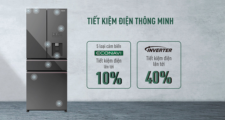 Tủ lạnh Panasonic Inverter 540 lít NR-YW590YMMV tiết kiệm điện