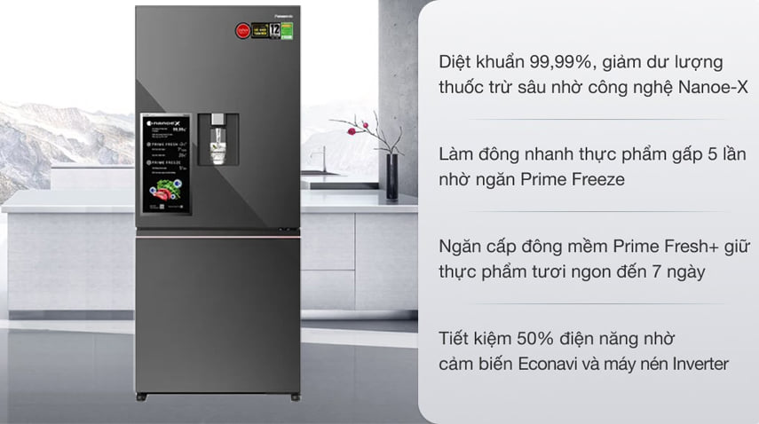 Tủ lạnh 2 cánh Panasonic 500 lít NR-BW530XMMV model 2022 giá rẻ