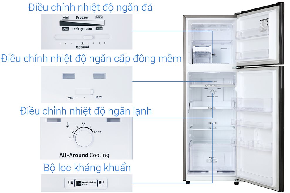 Tủ lạnh Samsung 256 lít RT25M4032BU/SV Inverter