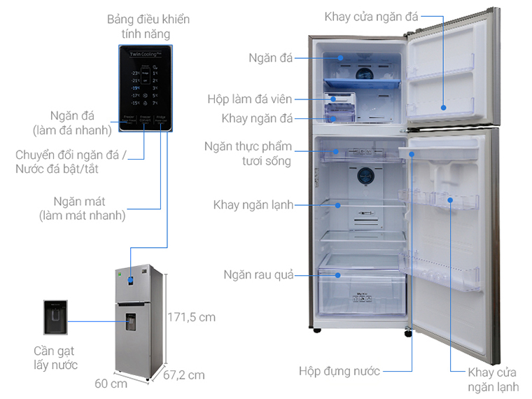 Tủ lạnh Samsung Inverter RT35K5932S8/SV Bạc