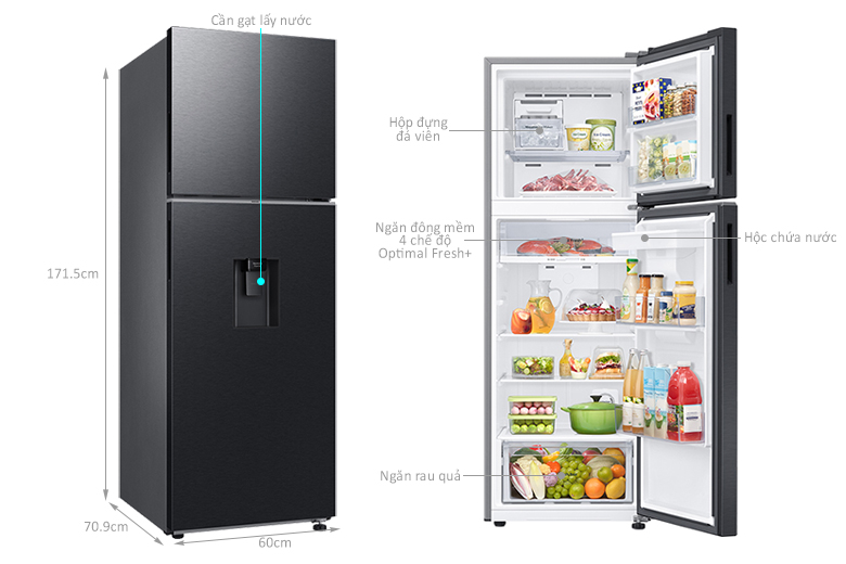 Tủ lạnh Samsung 2 cánh inverter 345 lít RT35CG5544B1SV