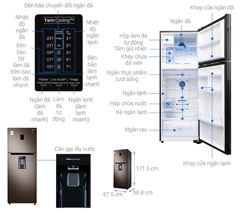 Tủ lạnh Samsung 2 cánh inverter 360 lít RT35K5982DX/SV giá rẻ