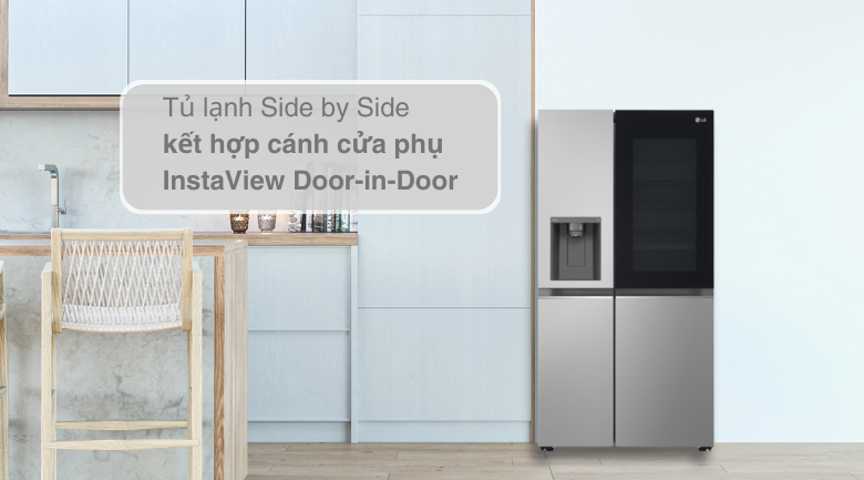Tủ lạnh SBS LG InstaView inverter 635 lít GR-G257SV 2023