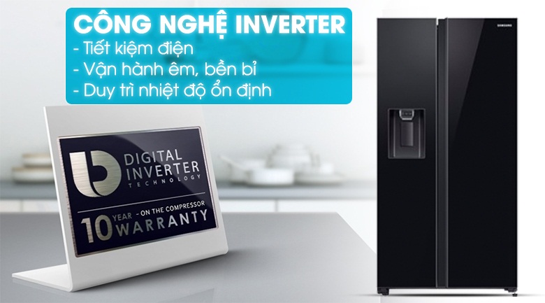 Tủ lạnh SBS Samsung Inverter 617 lít RS64R53012C/SV 2 cánh