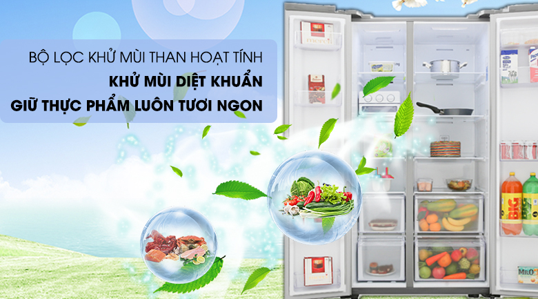 Tủ lạnh SBS Samsung Inverter 647 lít RS62R5001M9/SV 2 cánh