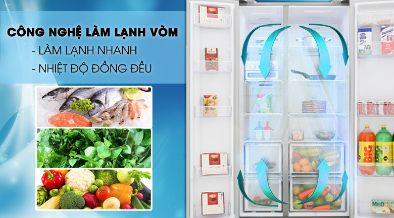 Tủ lạnh SBS Samsung Inverter 647 lít RS62R5001M9/SV 2 cánh