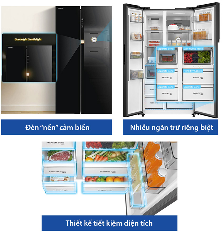 Tủ lạnh Toshiba SBS inverter 596 lít GR-RS780WI-PGV(22)-XK 2022