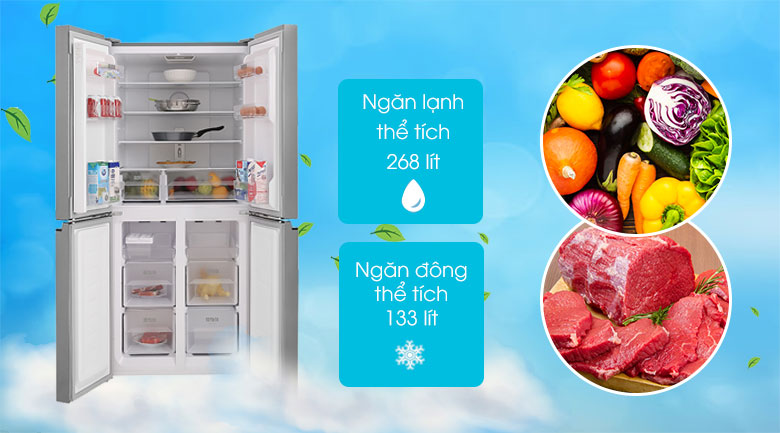 Tủ lạnh Sharp 473 lít 4 cửa inverter SJ-FXP480VG-CH