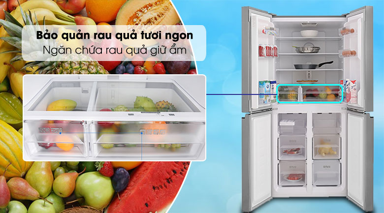 Tủ lạnh Sharp 401 lít 4 cửa inverter SJ-FXP480V-SL