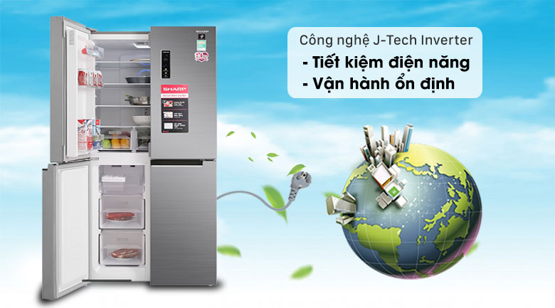 Tủ lạnh Sharp 473 lít 4 cửa inverter SJ-FXP480VG-CH