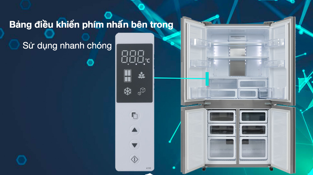 Tủ lạnh Sharp 607 lít 4 cửa inverter SJ-FXPI689V-RS 2023