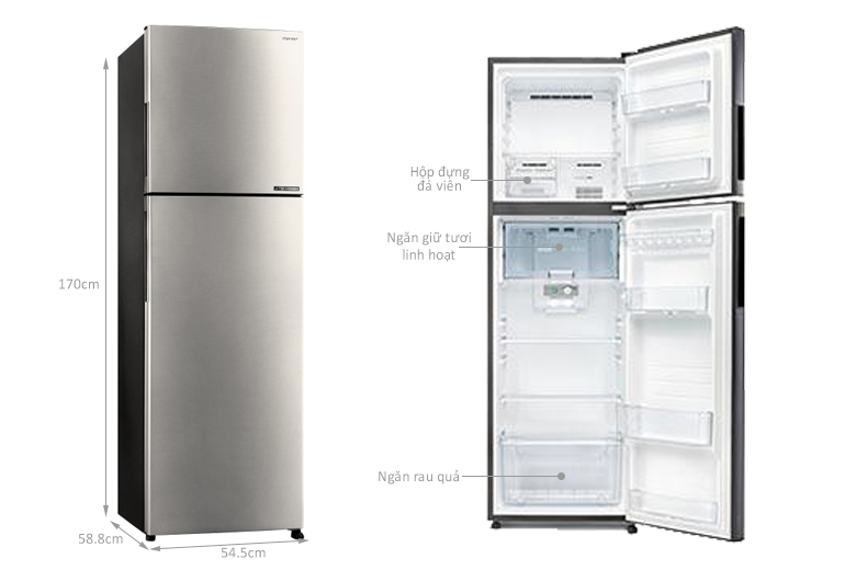 Tủ lạnh Sharp inverter 253 lít SJ-X282AE-SL 2023