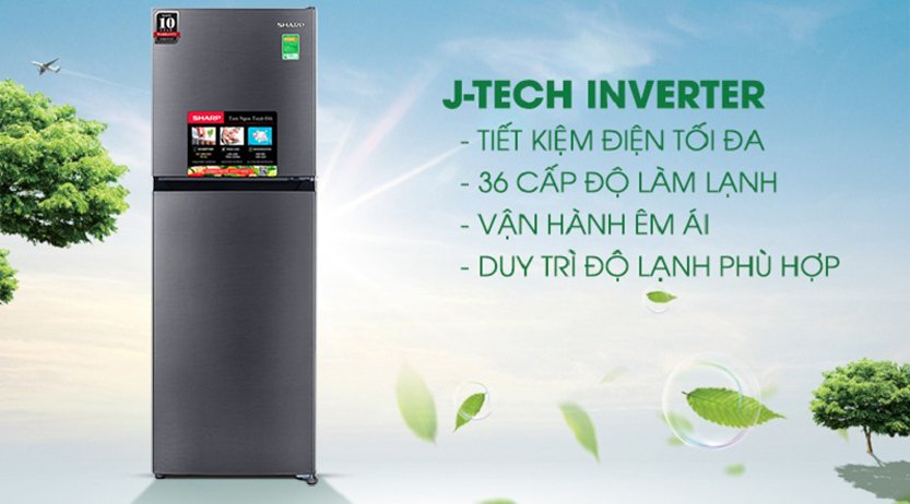 Tủ lạnh Sharp 2 cửa Inverter 181 lít SJ-X198V-SL 2023