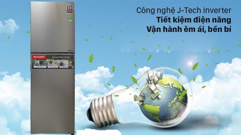 Tủ lạnh Sharp inverter 224 lít SJ-X252AE-DS 2023