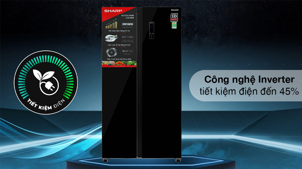 Tủ lạnh Sharp inverter 442 lít SJ-SBX440VG-BK giá tốt