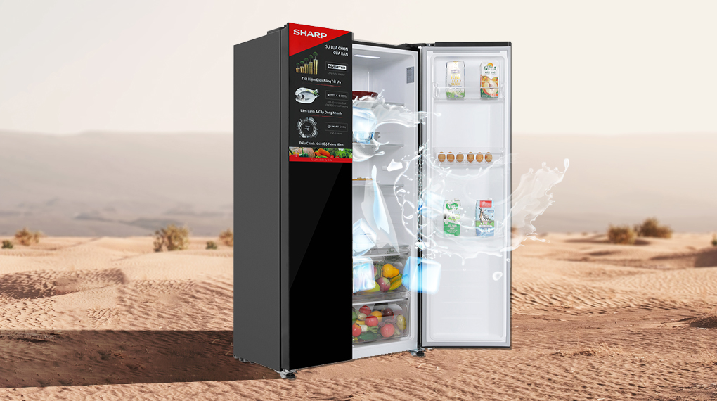 Tủ lạnh Sharp inverter 442 lít SJ-SBX440VG-BK giá tốt