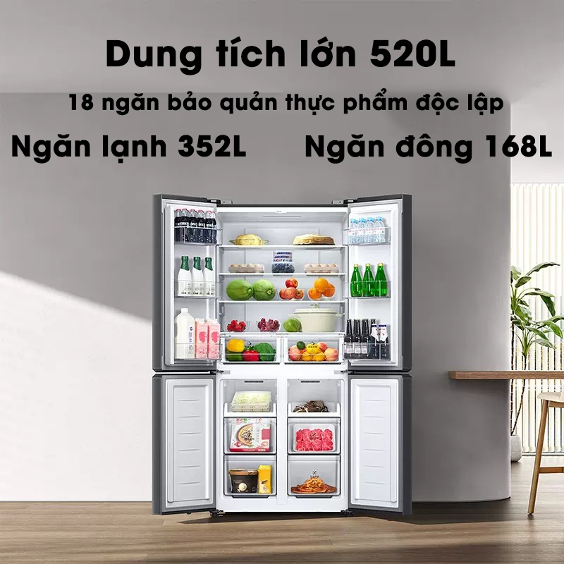 Tủ lạnh Xiaomi Mijia 4 cánh inverter 520 lít BCD-520WMSA