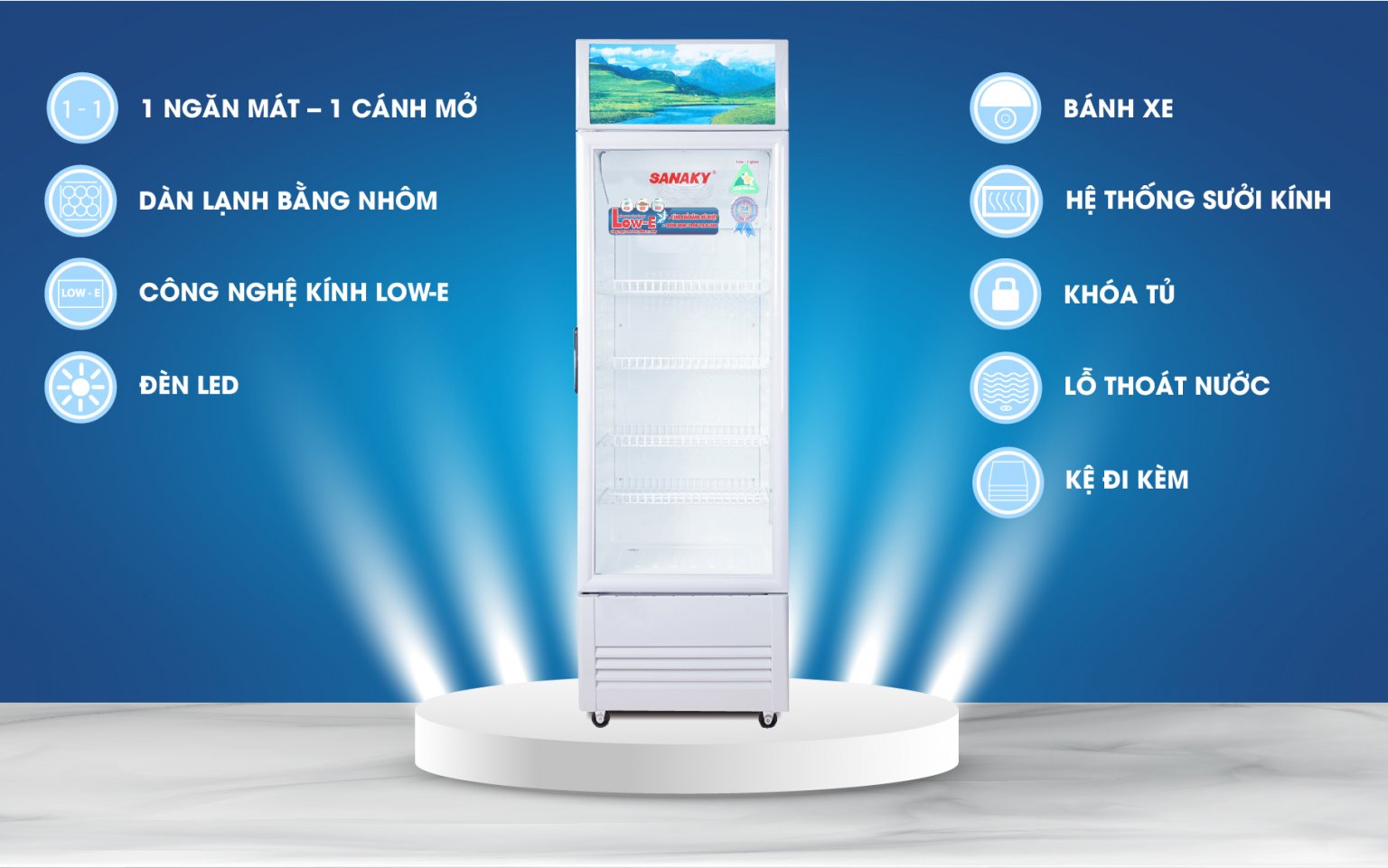 Tủ mát Sanaky 130 lít VH-168KL giá rẻ