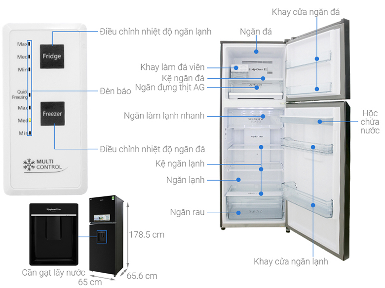 Tủ lạnh Panasonic inverter 366 lít NR-BL381WKVN giá tốt