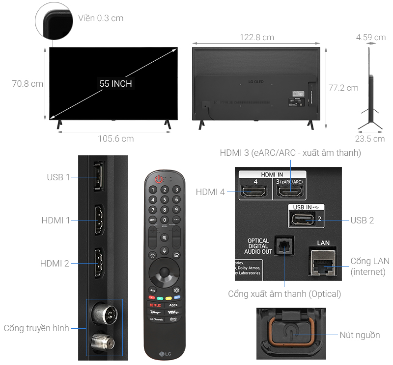 [2024] Smart Tivi OLED LG 4K 55 inch 55B4PSA Mới nhất, giá tốt