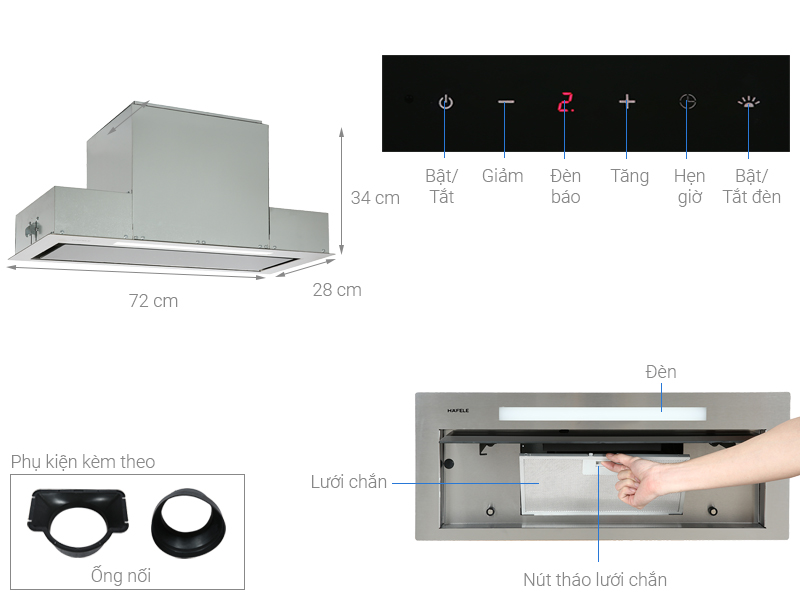 Máy hút mùi âm tủ 72cm Hafele HH-BI72A 533.80.027